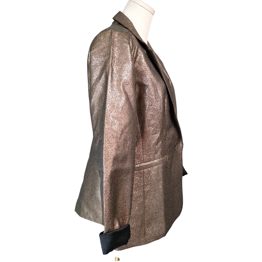 Joan Rivers Blazer Womens Medium Bronze Metallic Red Carpet - Picture 7 of 11